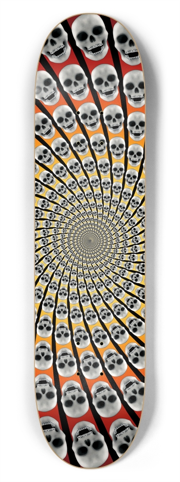 Skull Spiral / Vortex: 7-3/4 Skateboard  Deck 