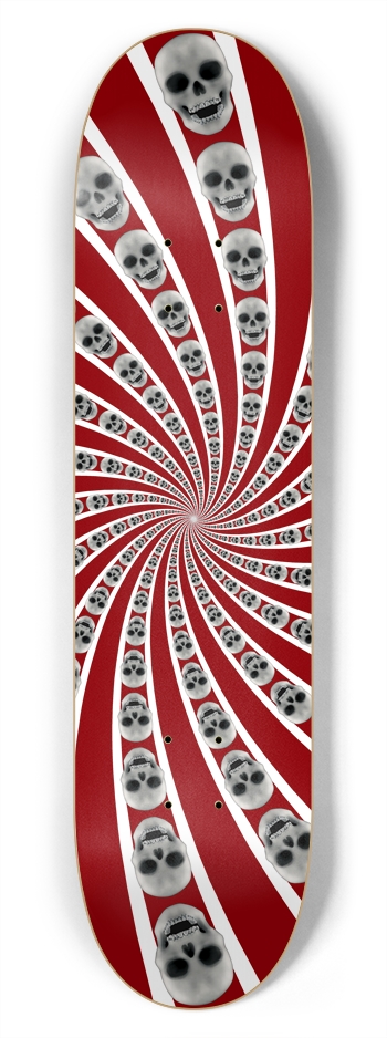 Skull Spiral / Vortex: 7-3/4 Skateboard  Deck 