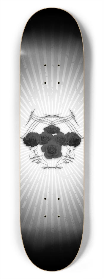 Black Roses & Tribals: 7-3/4 Skateboard  Deck 