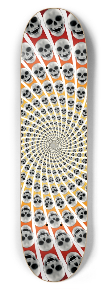Skull Spiral / Vortex: 7-3/4 Skateboard  Deck 