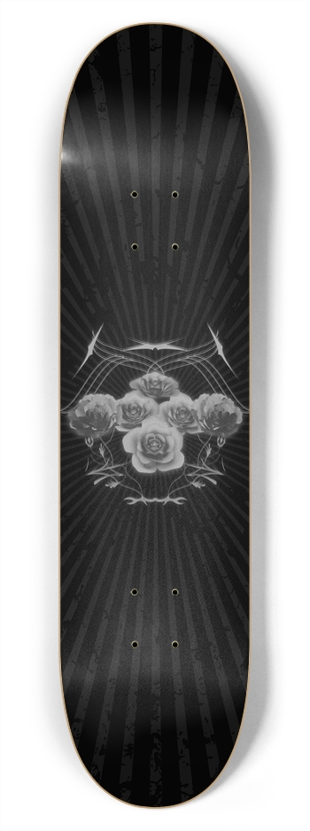 Halftone Roses & Tribals: 7-3/4 Skateboard  Deck 
