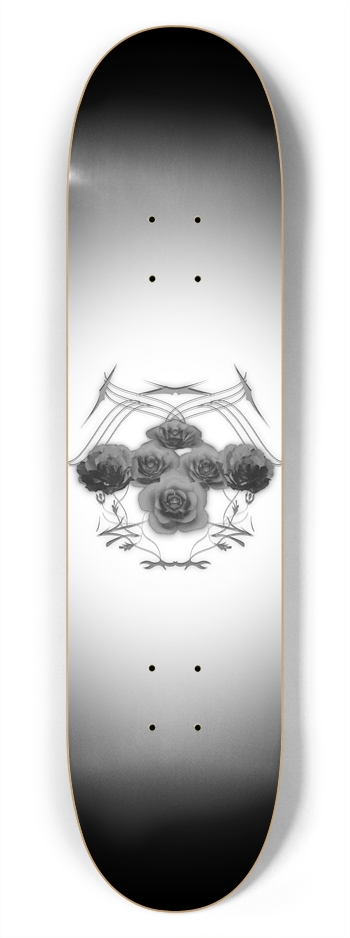 Halftone Roses & Tribals: 7-3/4 Skateboard  Deck 