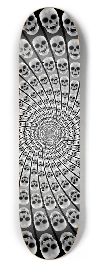 Skull Spiral / Vortex: 7-3/4 Skateboard  Deck 