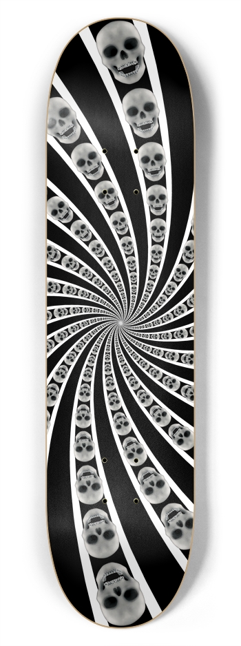 Skull Spiral / Vortex: 7-3/4 Skateboard  Deck 