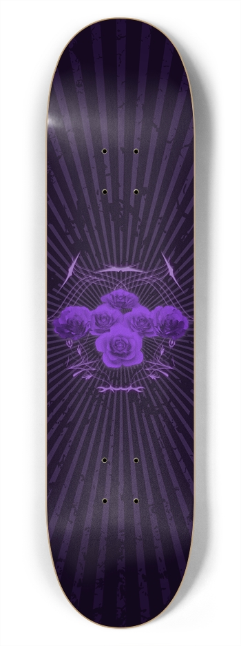 Purple Roses & Tribals: 7-3/4 Skateboard  Deck 