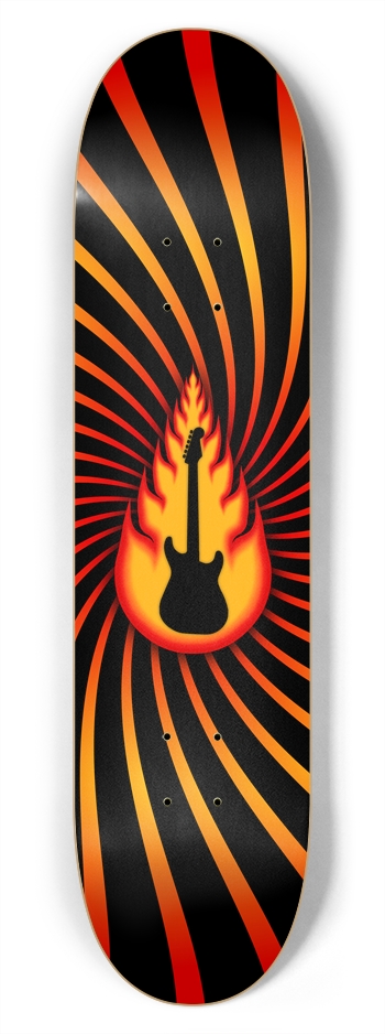 Guitar in Flames: 7-3/4 Skateboard  Deck 