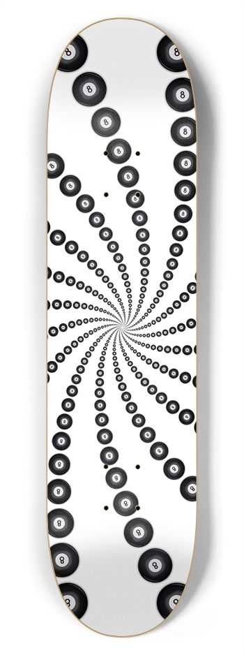 Eight-Ball Spiral: 7-3/4 Skateboard  Deck  7-3/4 Skateboard Deck 