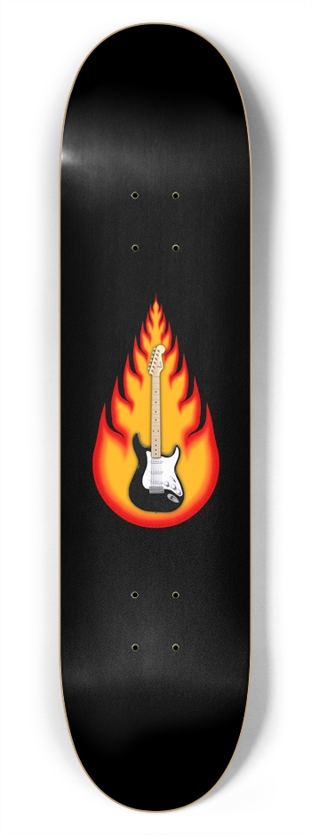 Guitar in Flames: 7-3/4 Skateboard  Deck 
