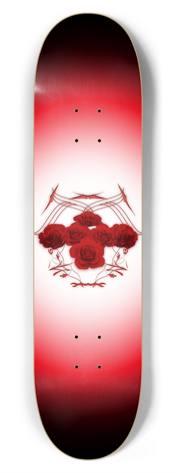 Red Roses & Tribals: 7-3/4 Skateboard  Deck 