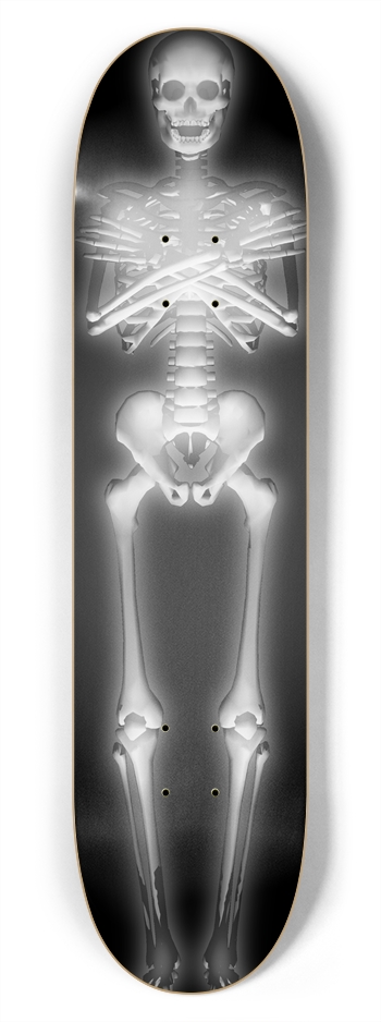 Glowing Skeleton: 7-3/4 Skateboard  Deck 