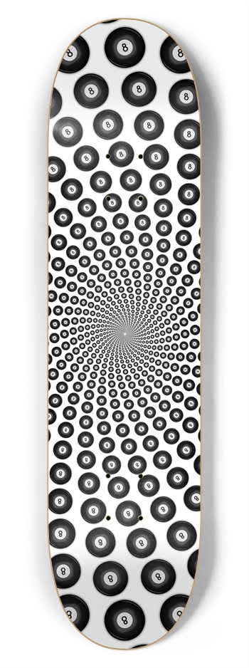 Eight-Ball Spiral: 7-3/4 Skateboard  Deck  7-3/4 Skateboard Deck 