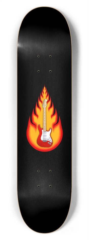 Guitar on Fire: 7-3/4 Skateboard  Deck 