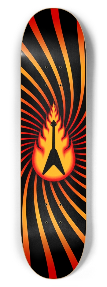 Guitar on Fire: 7-3/4 Skateboard  Deck 