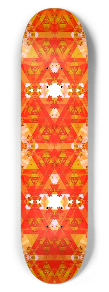 Orange Triangle Pattern: 7-3/4 Skateboard  Deck 