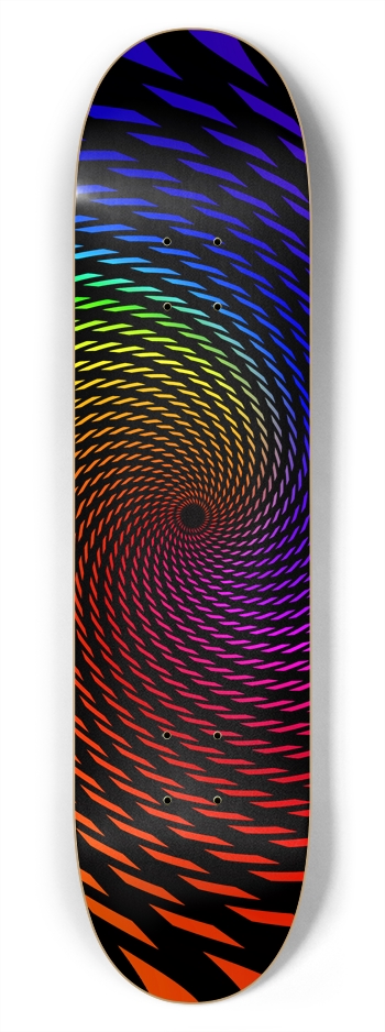 Abstract / Psychedelic Spiral Pattern: 7-3/4 Skate 7-3/4 Skateboard Deck 