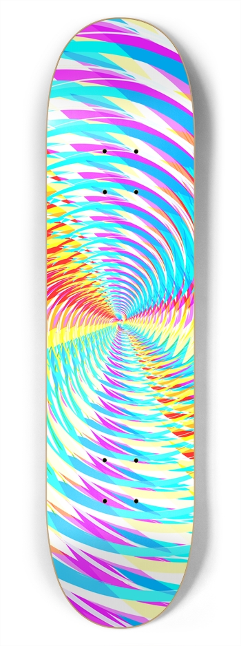Abstract / Psychedelic Spiral Pattern: 7-3/4 Skate 7-3/4 Skateboard Deck 