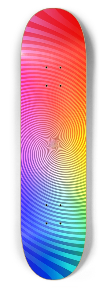 Abstract / Psychedelic Spiral Pattern: 7-3/4 Skate 7-3/4 Skateboard Deck 