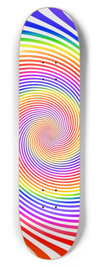 Abstract / Psychedelic Spiral Pattern: 7-3/4 Skate 7-3/4 Skateboard Deck 