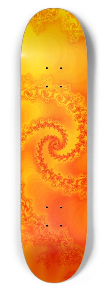 Fire Fractal Spiral: 7-3/4 Skateboard  Deck  7-3/4 Skateboard Deck 