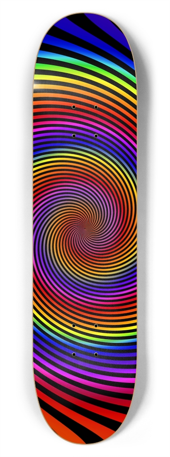 Abstract / Psychedelic Spiral Pattern: 7-3/4 Skate 7-3/4 Skateboard Deck 