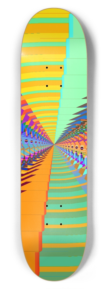 Abstract / Psychedelic Radial Pattern: 7-3/4 Deck 7-3/4 Skateboard Deck 