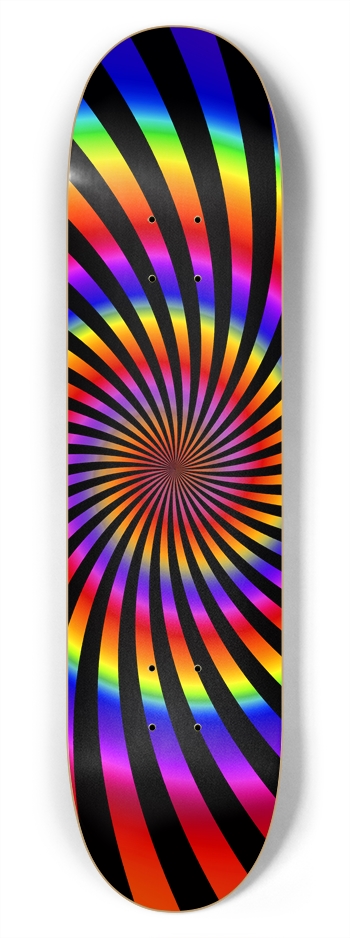 Abstract / Psychedelic Spiral Pattern: 7-3/4 Skate 7-3/4 Skateboard Deck 