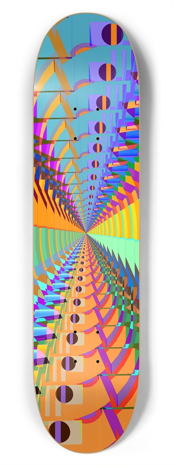 Abstract / Psychedelic Radial Pattern: 7-3/4 Deck