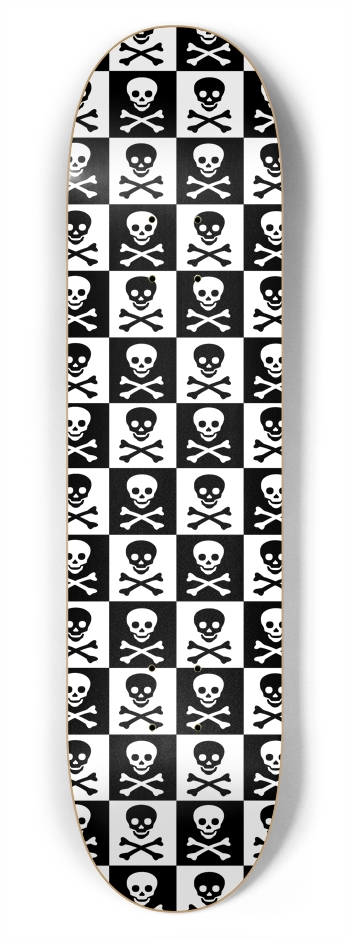 Skull Checkerboard 7-3/4 Skateboard  Deck 