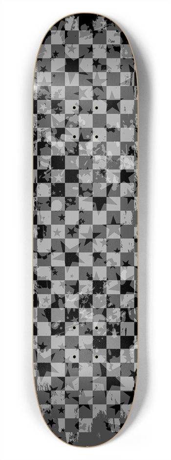Grunge Star Checkers 7-3/4 Skateboard  Deck 