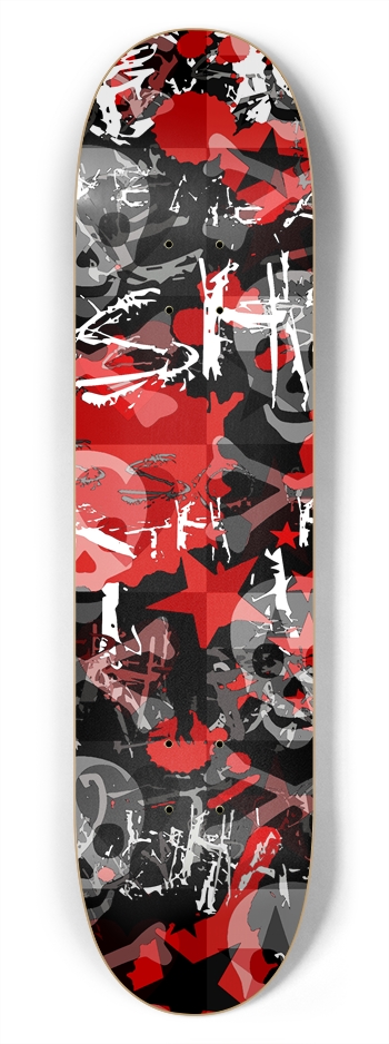 Skull Star Splatter 7-3/4 Skateboard  Deck 