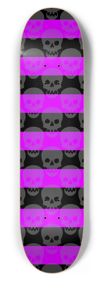 Pink Deathrock Stripes 7-3/4 Skateboard  Deck 