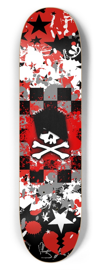 Emo Skull 7-3/4 Skateboard  Deck 