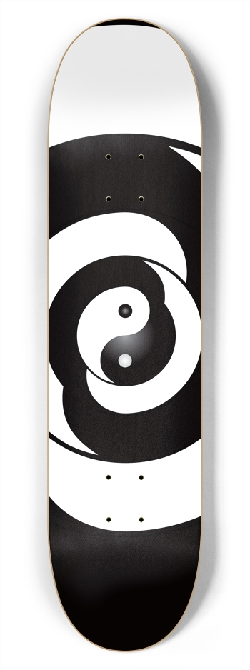 Yin Yang Sign: 7-3/4 Skateboard  Deck 