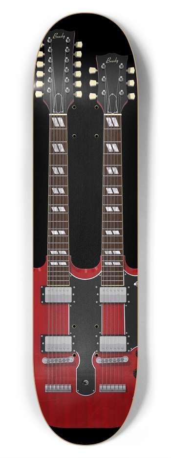 Double Neck Guitar: 7-3/4 Skateboard  Deck 