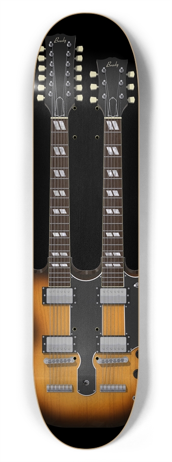 Double Neck Guitar: 7-3/4 Skateboard  Deck 