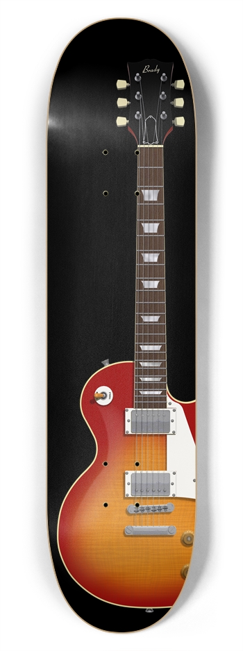 Sunburst Guitar: 7-3/4 Skateboard  Deck 