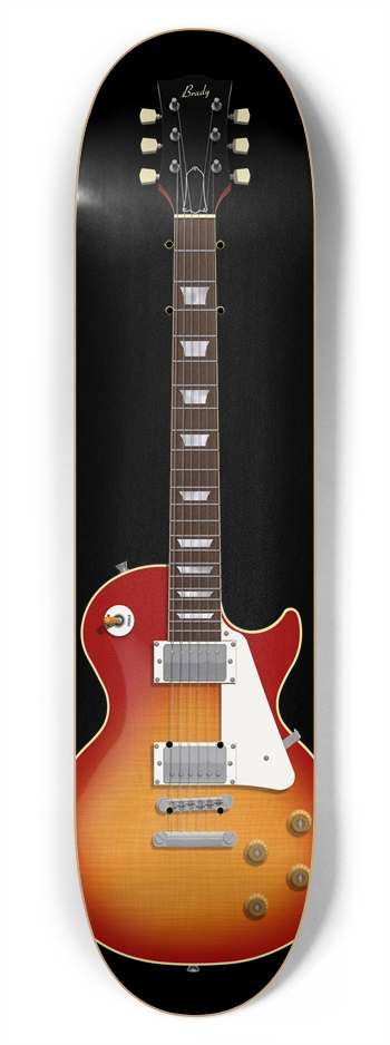 Sunburst Guitar: 7-3/4 Skateboard  Deck 