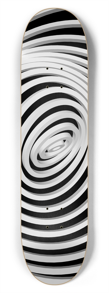 Abstract Concentric Circles: 7-3/4 Skateboard  Dec