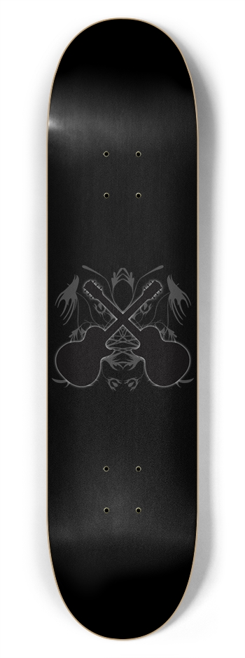 Crossed Guitars with Tribal Graphics: 7-3/4 Skateb