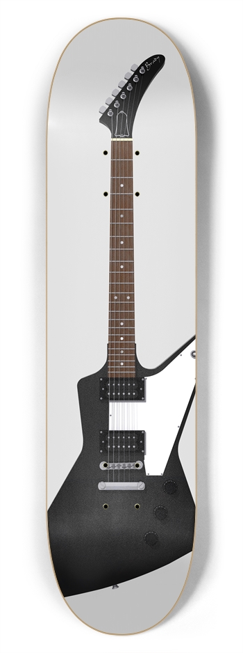 Black Guitar: 7-3/4 Skateboard  Deck 