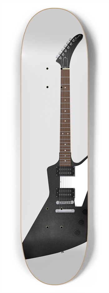 Black Guitar: 7-3/4 Skateboard  Deck 