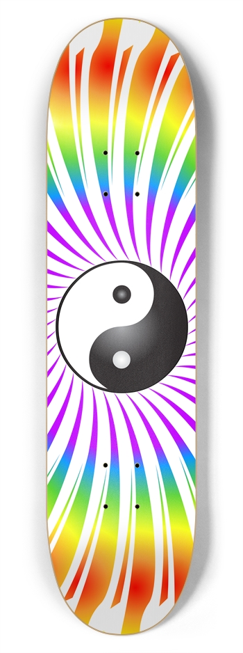 Yin Yang & Spiral Graphics: 7-3/4 Skateboard  Deck