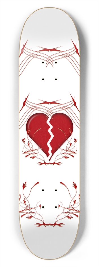 Broken Heart & Tribal Graphics: 7-3/4 Skateboard  