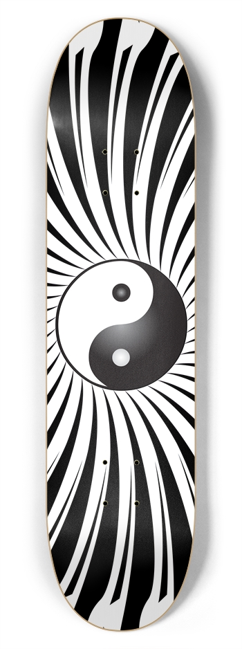 Yin Yang & Spiral Graphics: 7-3/4 Skateboard  Deck