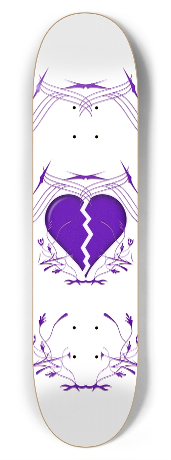 Broken Heart & Tribal Graphics: 7-3/4 Skateboard  