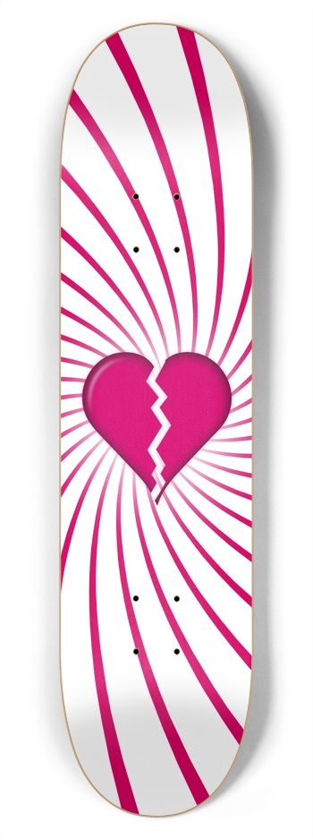 Broken Heart & Spiral Graphics: 7-3/4 Skateboard  