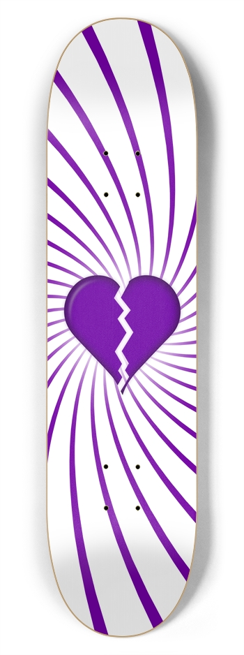 Broken Heart & Spiral Graphics: 7-3/4 Skateboard  
