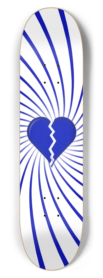 Broken Heart & Spiral Graphics: 7-3/4 Skateboard  