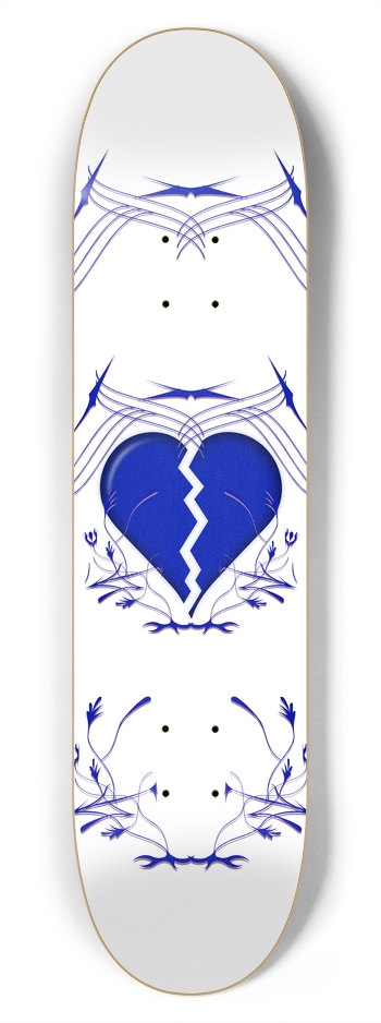 Broken Heart & Tribal Graphics: 7-3/4 Skateboard  
