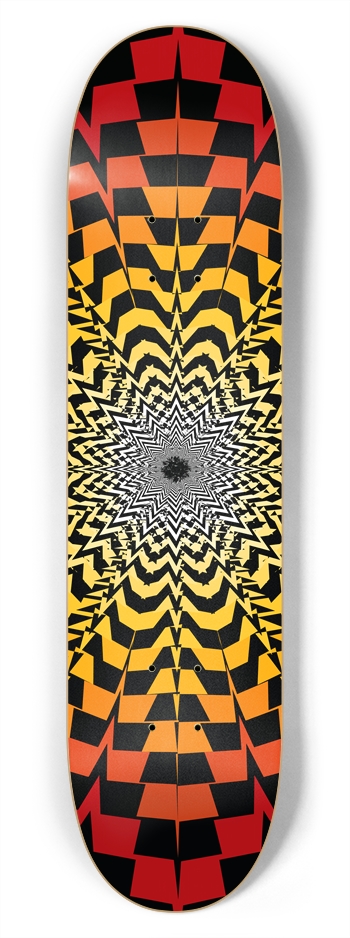 Abstract / Psychedelic Radial Pattern: 7-3/4 Deck 